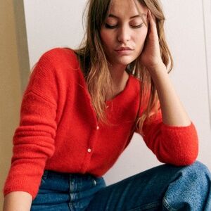 Sezane Gaspard Cardigan Red - Size S